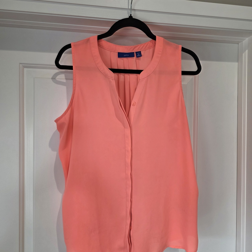 Apt. 9 Coral Pink Sleeveless Button-Front Tank